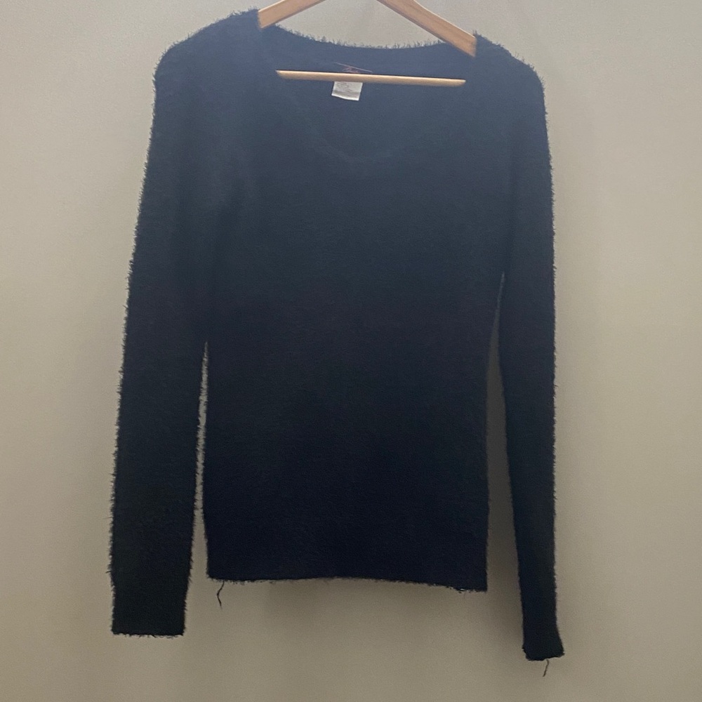 Guilty Black Fuzzy Long Sleeve Sweater M